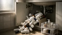 100均ラック1つで洗面台下収納が激変、セリアのティータイムラック活用術